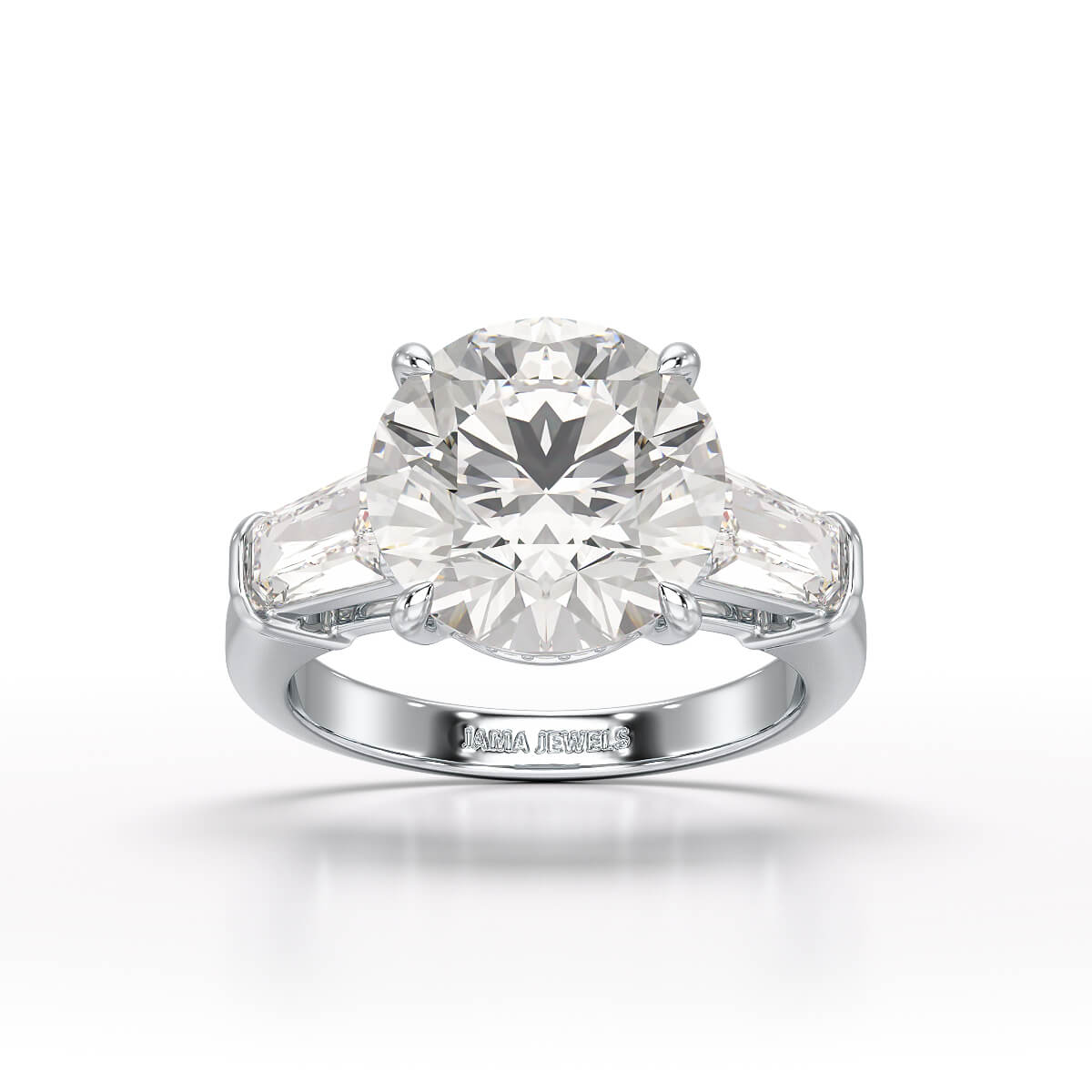 6.56 CT Three Stone Lab Diamond Ring - Jama Jewels