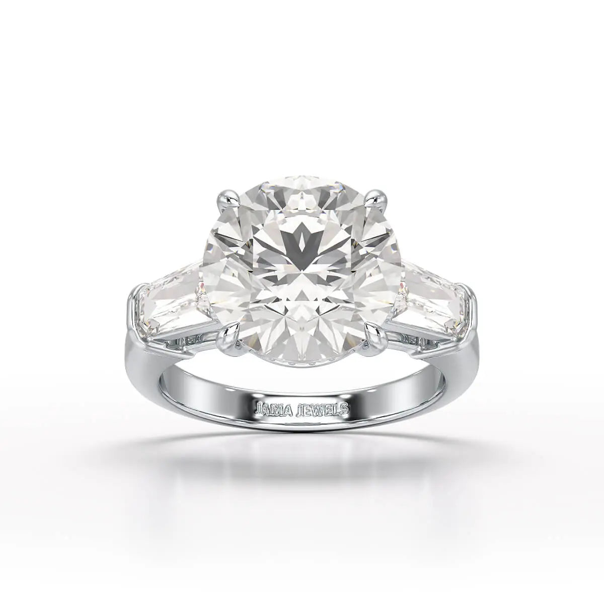 6.56 CT Three Stone Lab Diamond Ring - Jama Jewels
