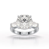 6.56 CT Three Stone Lab Diamond Ring - Jama Jewels