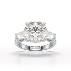 6.56 CT Three Stone Lab Diamond Ring - Jama Jewels
