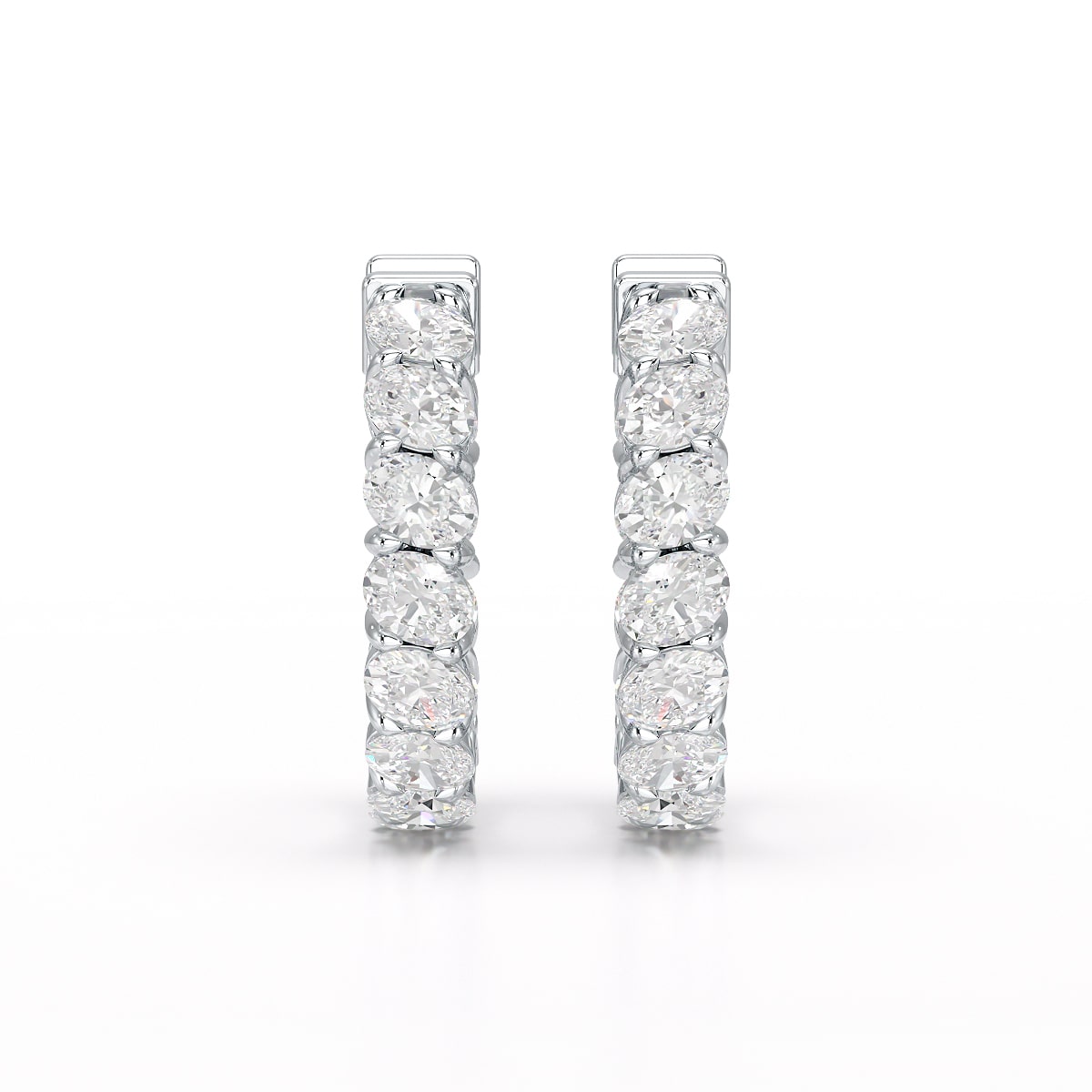 3.9 CT Oval Cut Lab Diamond Hoops Earrings