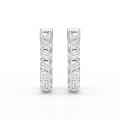 3.9 CT Oval Cut Lab Diamond Hoops Earrings