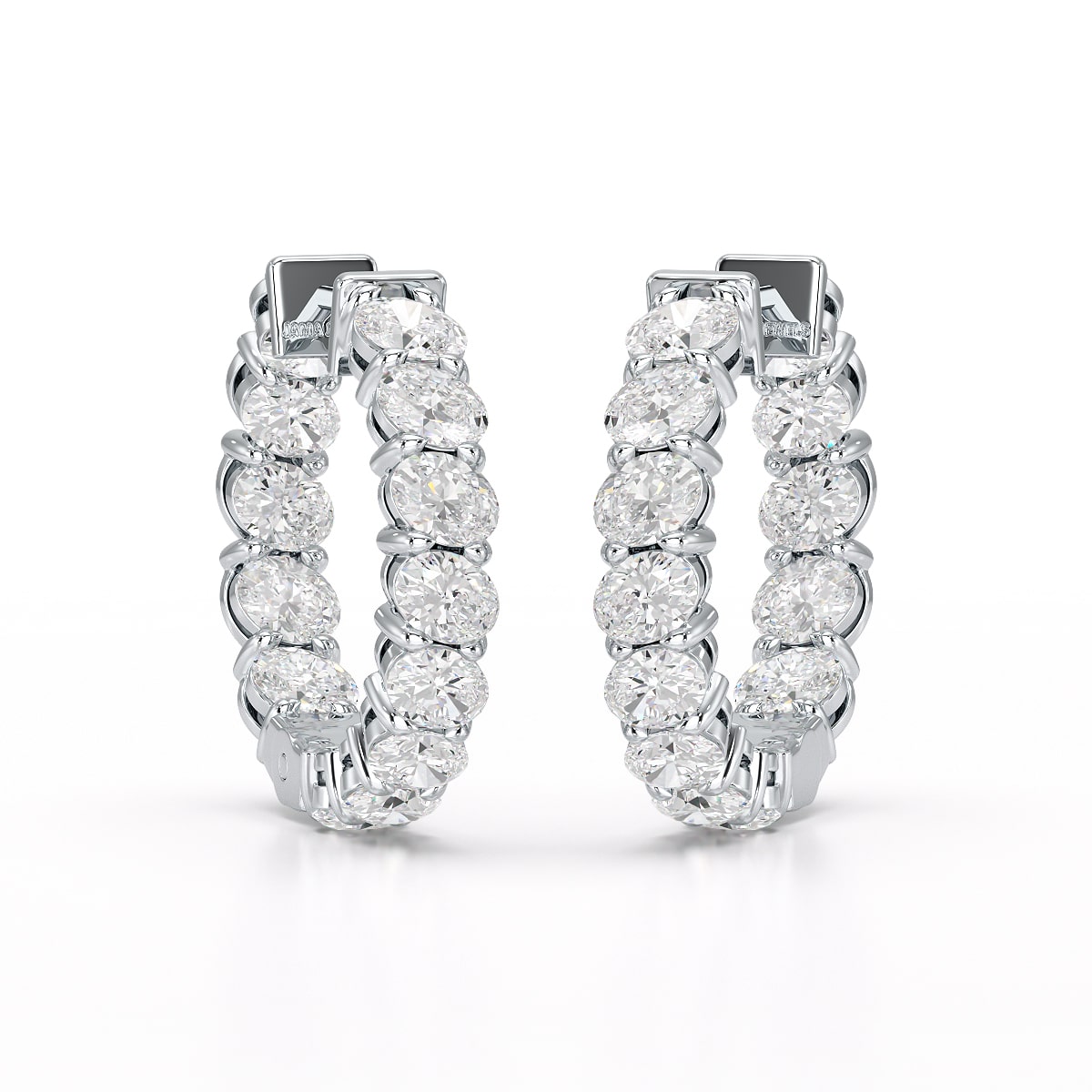 3.9 CT Oval Cut Lab Diamond Hoops Earrings