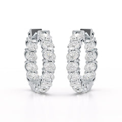 3.9 CT Oval Cut Lab Diamond Hoops Earrings
