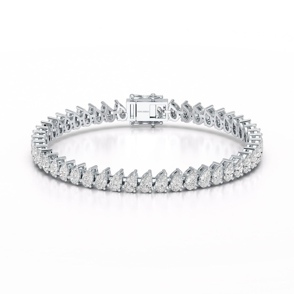 11.75 CT Pear Lab Grown Diamond Tennis Bracelet