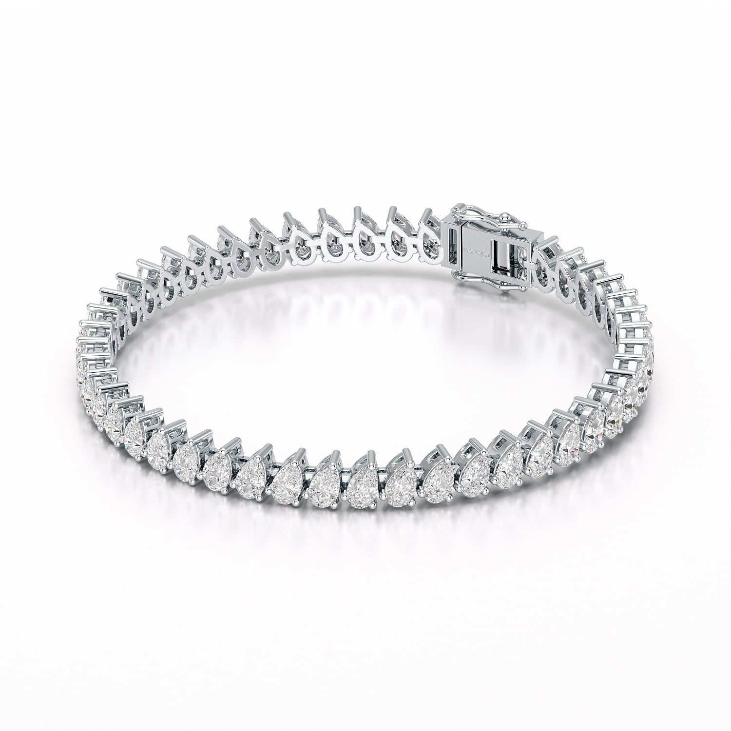 11.75 CT Pear Lab Grown Diamond Tennis Bracelet