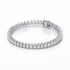 11.75 CT Pear Lab Grown Diamond Tennis Bracelet