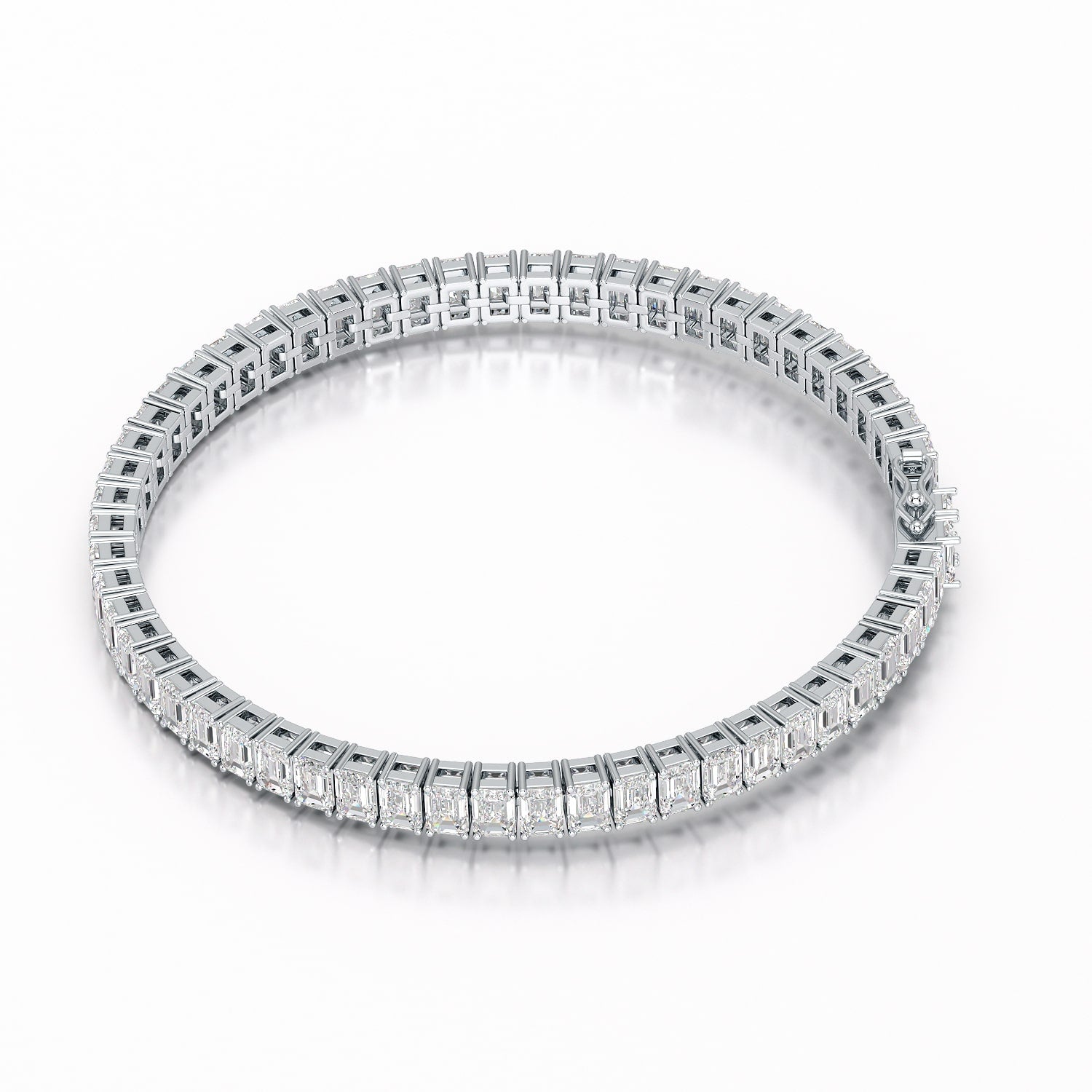 14.25 CT  Emerald Cut Tennis Lab Diamond Bracelet