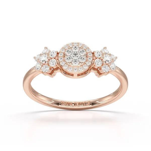 0.35 CT Round Cut Lab Diamond Engagement Ring