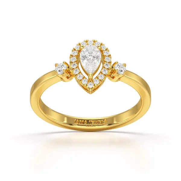 0.43 CT Pear Cut Lab Diamond Ring