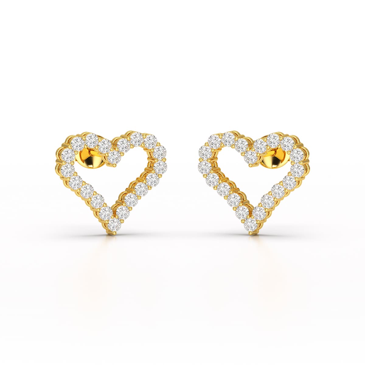0.56 CT Heart Shaped Lab Diamond Stud Earrings