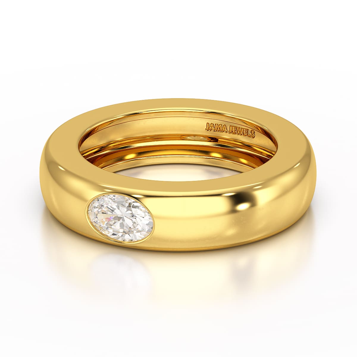 0.5 CT Oval Lab Diamond Simple Wedding Band