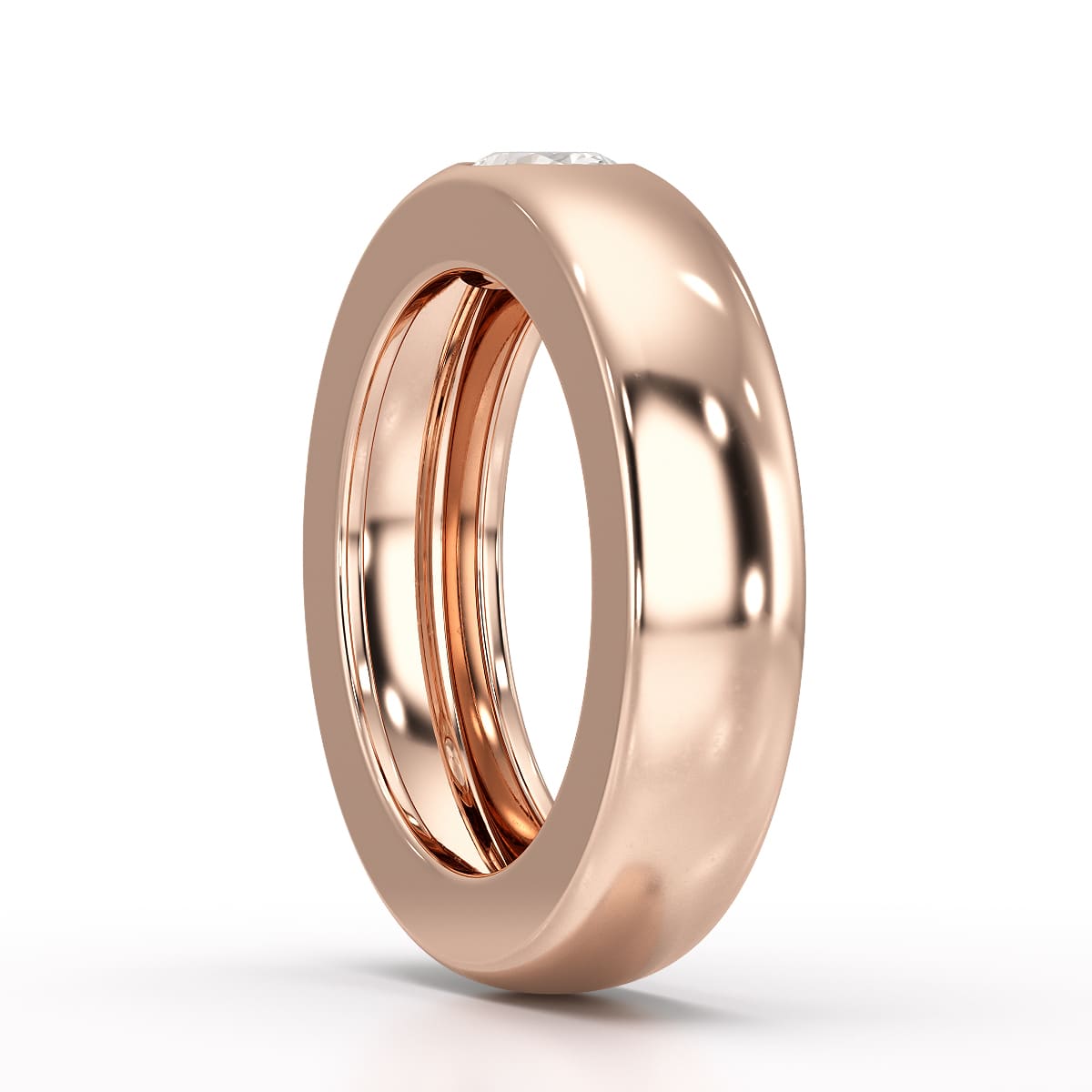 0.5 CT Oval Lab Diamond Simple Wedding Band