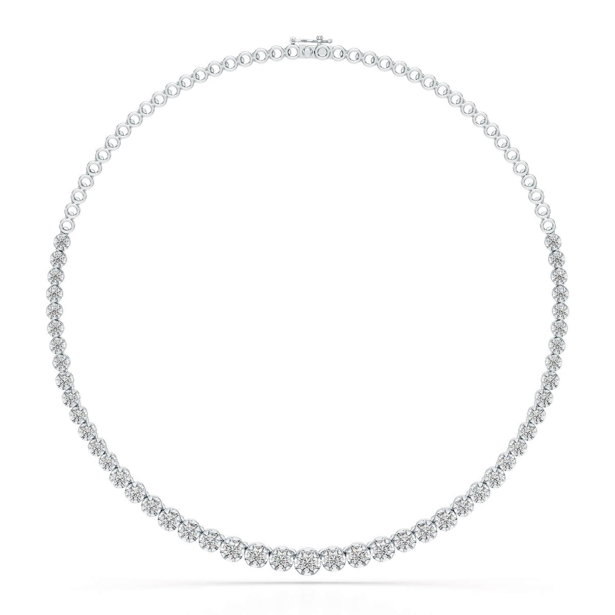 7.6 Carat Lab Diamond Round Riviere Necklace