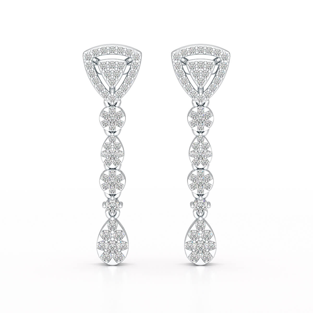 0.78 CT Round Dangle Drop Lab Diamond Earrings