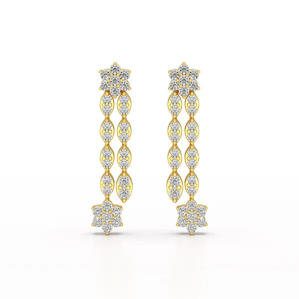 0.79 CT Drop & Dangle Lab Diamond Wedding Earrings - Jama Jewels 