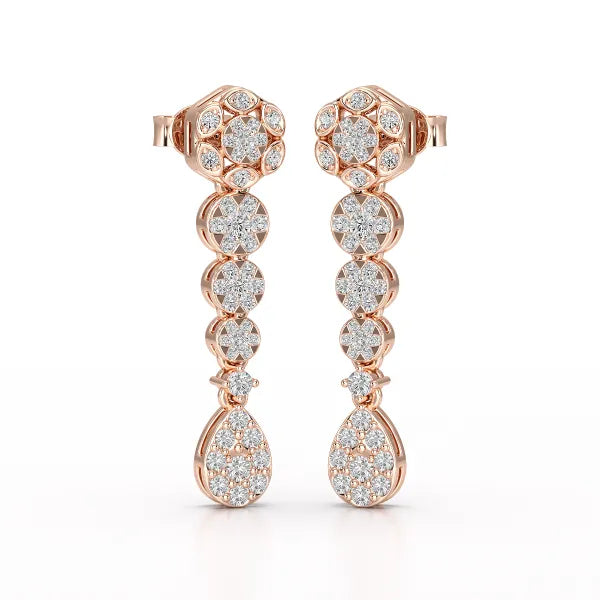 0.83 CT Lab Diamond Teardrop Dangle Earring