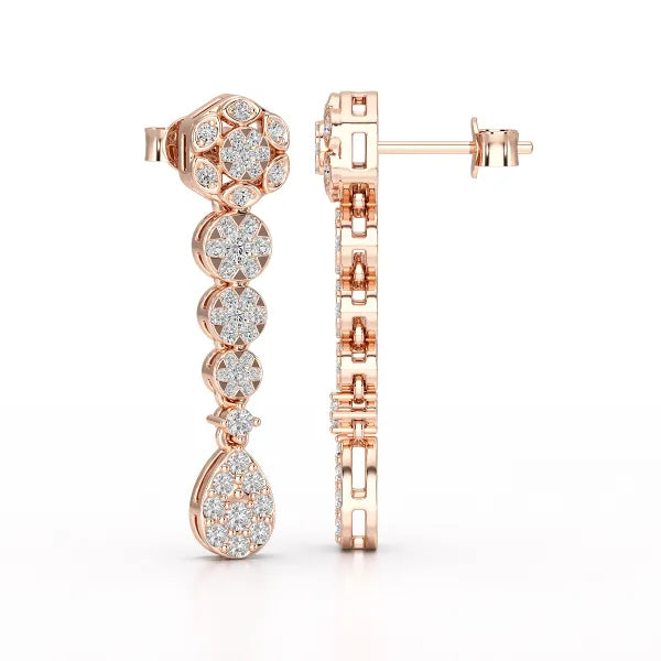 0.83 CT Lab Diamond Teardrop Dangle Earring