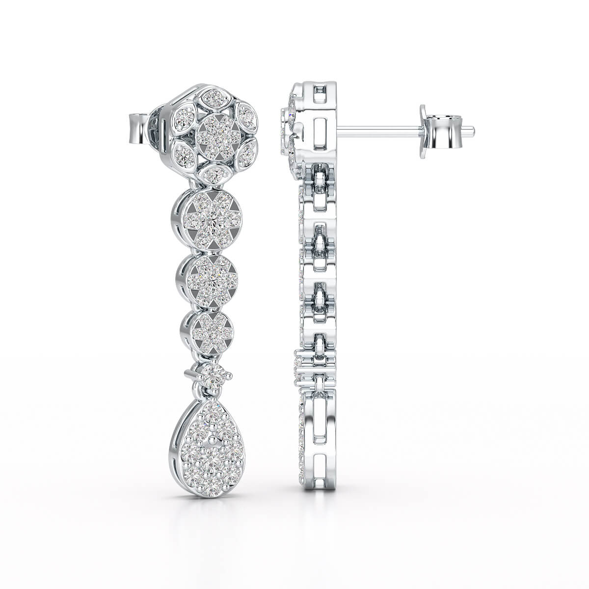 0.83 CT Lab Diamond Teardrop Dangle Earring