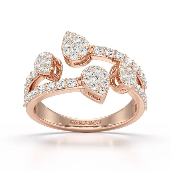 0.84 CT Layered Lab Diamond Wedding Ring