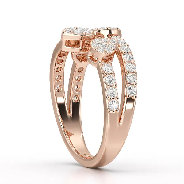 0.84 CT Layered Lab Diamond Wedding Ring