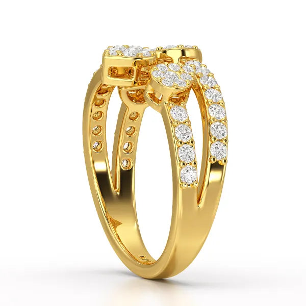 0.84 CT Layered Lab Diamond Wedding Ring