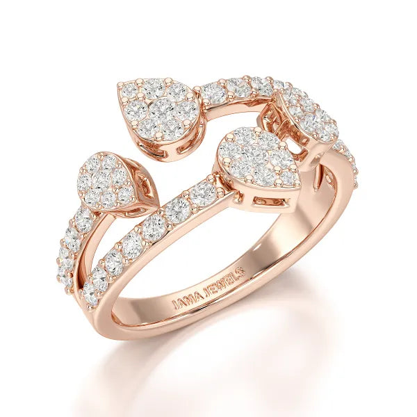 0.84 CT Layered Lab Diamond Wedding Ring