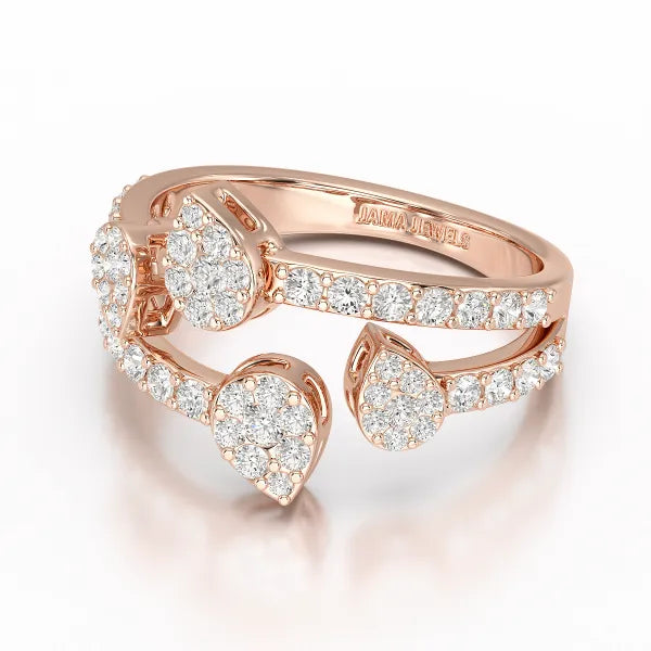 0.84 CT Layered Lab Diamond Wedding Ring