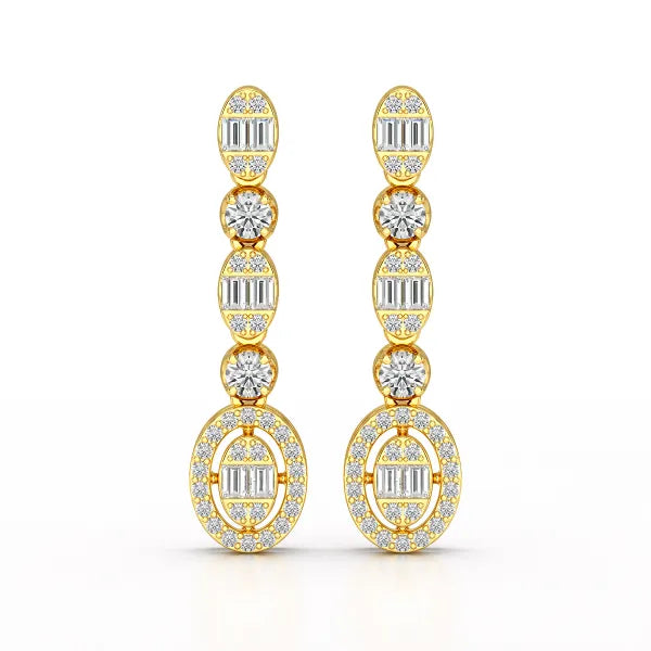 0.87 CT Baguette Cut White Gold Lab Diamond Earring