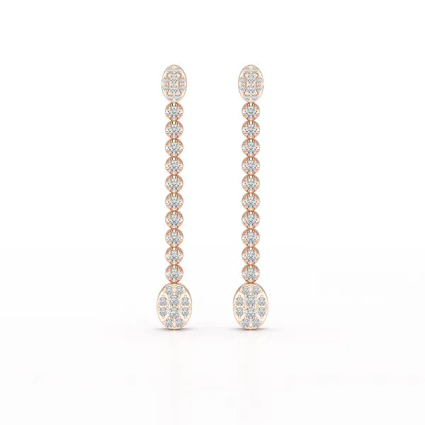 0.89 CT Lab Diamond Dangle Drop Wedding Earrings - Jama Jewels 