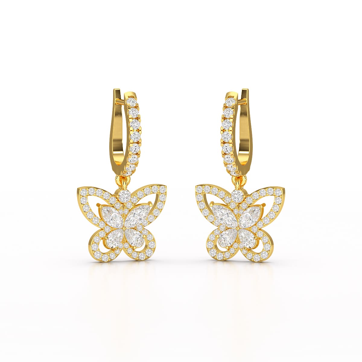 0.98 CT Lab Diamond Dangle Hoop Earrings