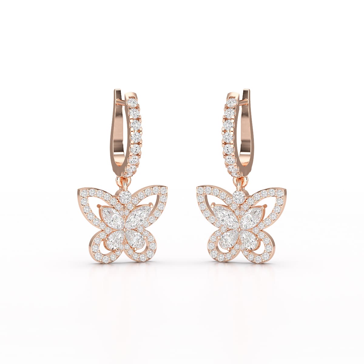 0.98 CT Lab Diamond Dangle Hoop Earrings