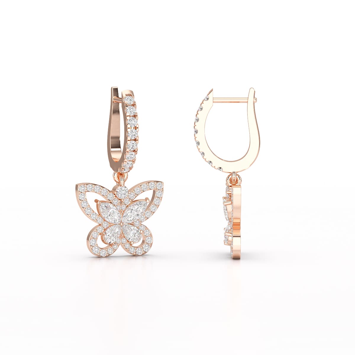 0.98 CT Lab Diamond Dangle Hoop Earrings