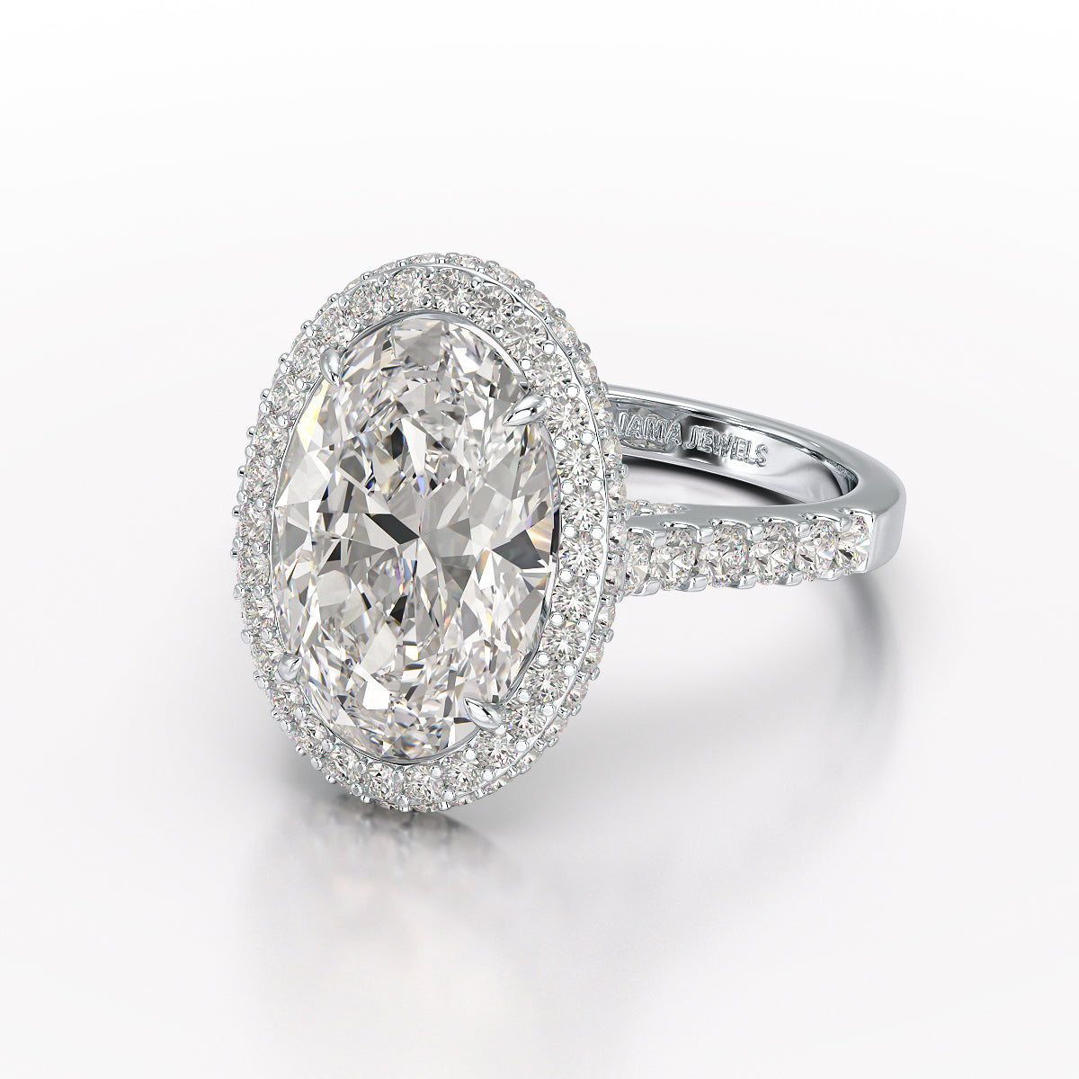 6.1 CT Oval Cut Lab Diamond Wedding Ring - Jama Jewels 