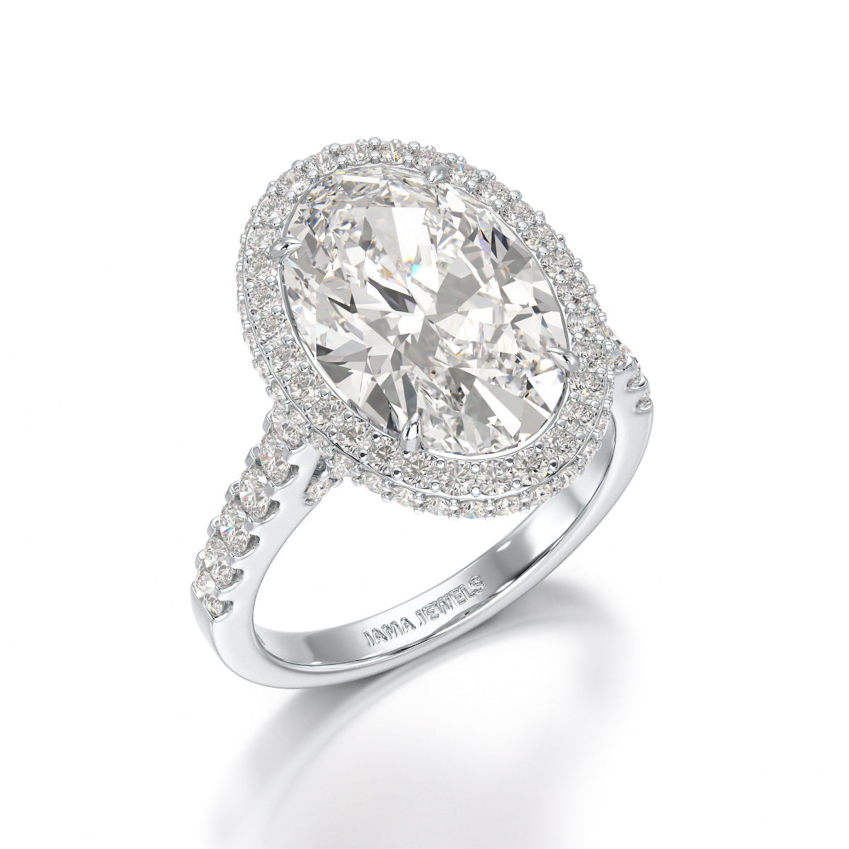 6.1 CT Oval Cut Lab Diamond Wedding Ring - Jama Jewels 