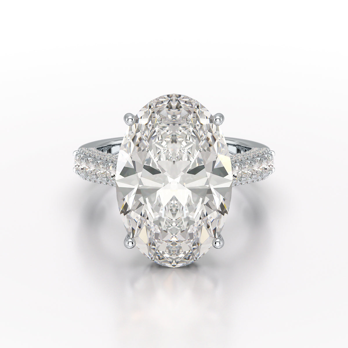 12.06 Carat Oval Cut Lab Diamond Engagement Ring - Jama Jewels 