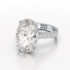 12.06 Carat Oval Cut Lab Diamond Engagement Ring - Jama Jewels 