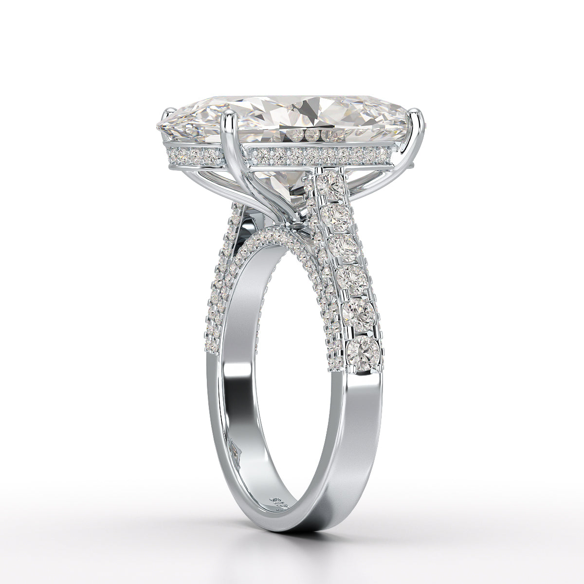 12.06 Carat Oval Cut Lab Diamond Engagement Ring - Jama Jewels 