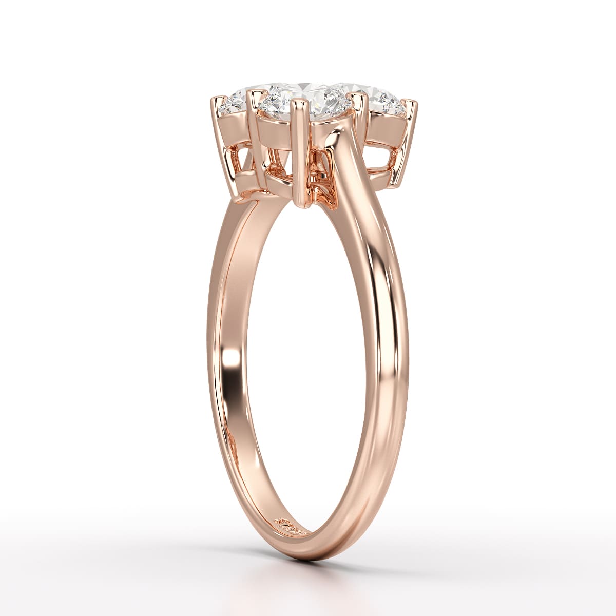 3 Stone Triangle Cut 1.03 CT Lab Diamond Engagement Ring - Jama Jewels 