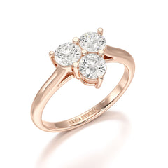 3 Stone Triangle Cut 1.03 CT Lab Diamond Engagement Ring - Jama Jewels 