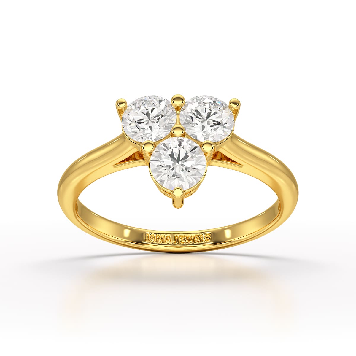 3 Stone Triangle Cut 1.03 CT Lab Diamond Engagement Ring - Jama Jewels 