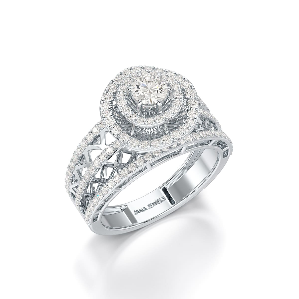 1.06 CT Halo Cluster Lab Diamond Ring