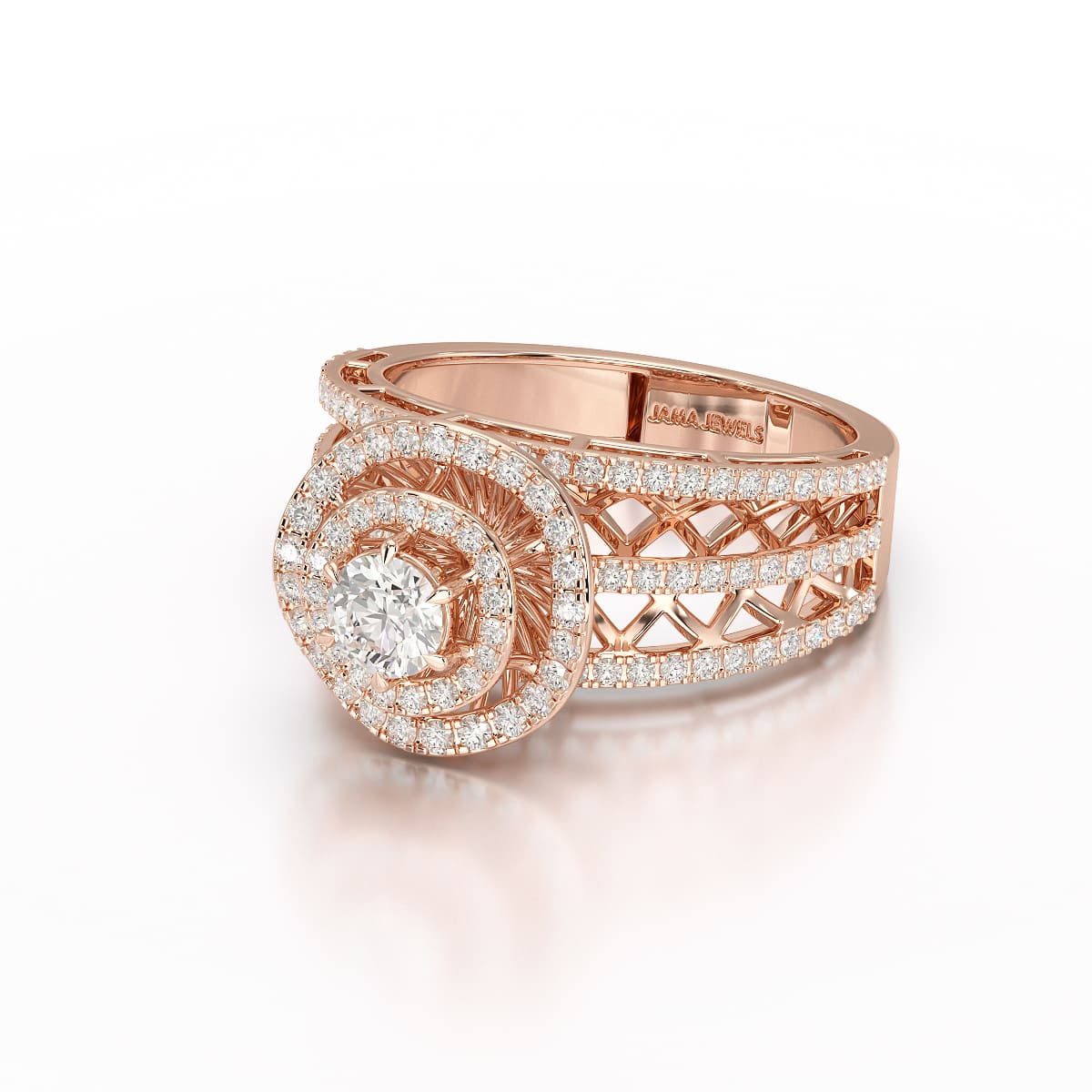 1.06 CT Halo Cluster Lab Diamond Ring