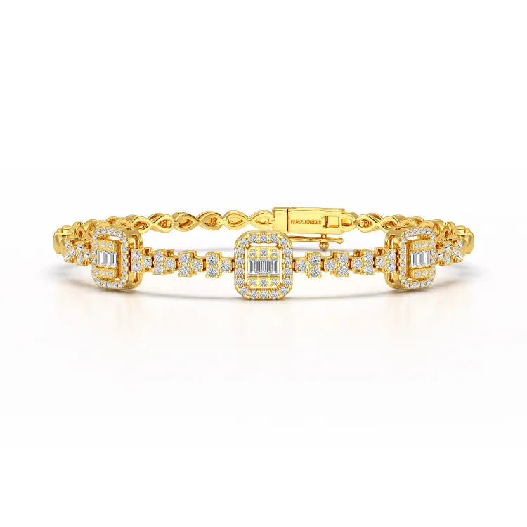 1.13 CT Baguette Cut Lab Diamond Bracelet