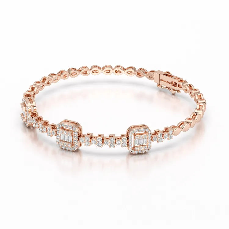 1.13 CT Baguette Cut Lab Diamond Bracelet