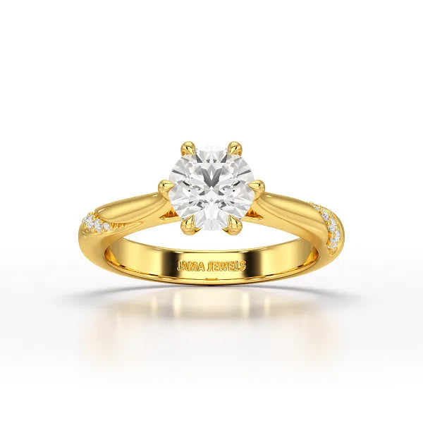 1.16 CT Round Lab Diamond Solitaire Ring - Jama Jewels 
