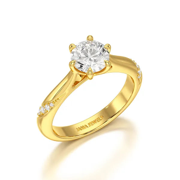 1.16 CT Round Lab Diamond Solitaire Ring - Jama Jewels 