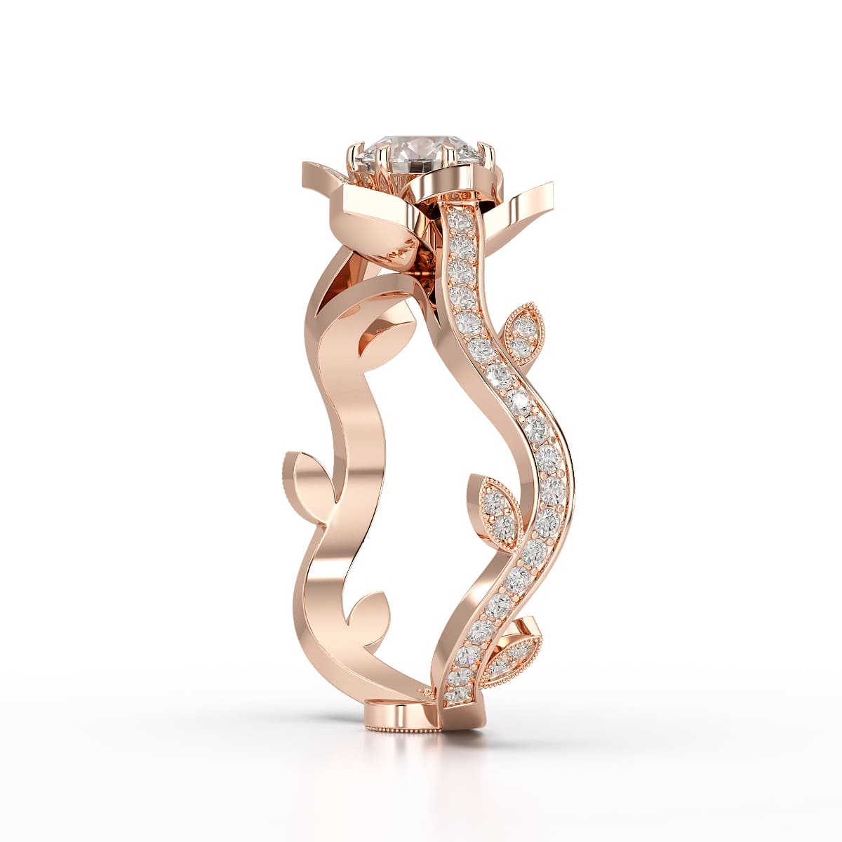 1.16 CT Flower Cut Round Lab Diamond Ring