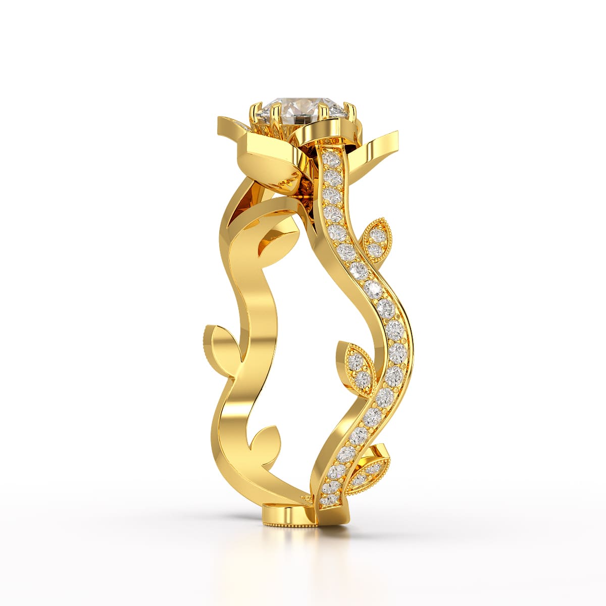 1.16 CT Flower Cut Round Lab Diamond Ring