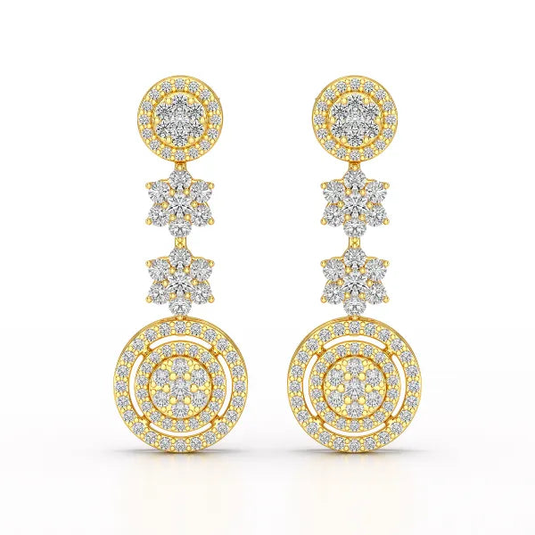 1.18 CT Round Cut Dangle Drop Lab Diamond Earring